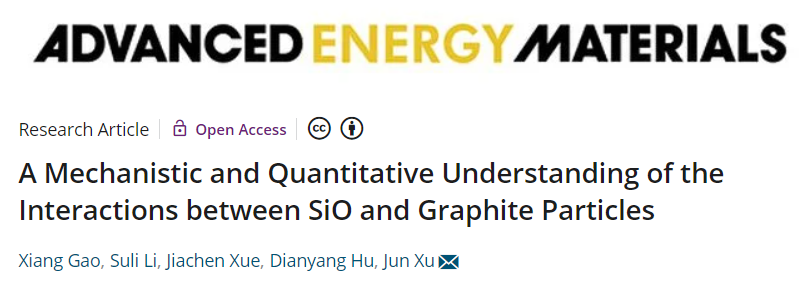 許駿AEM：SiO與石墨顆粒之間相互作用的機理和定量理解