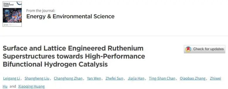 催化頂刊集錦：EES、JACS、Angew.、Nat. Commun.、AFM、ACS Nano、Small