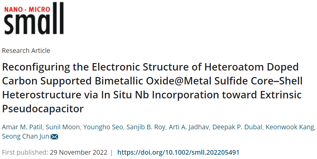 ?延世大學(xué)Small：Nb-CMO4@CxSyNC電極助力FQSCs