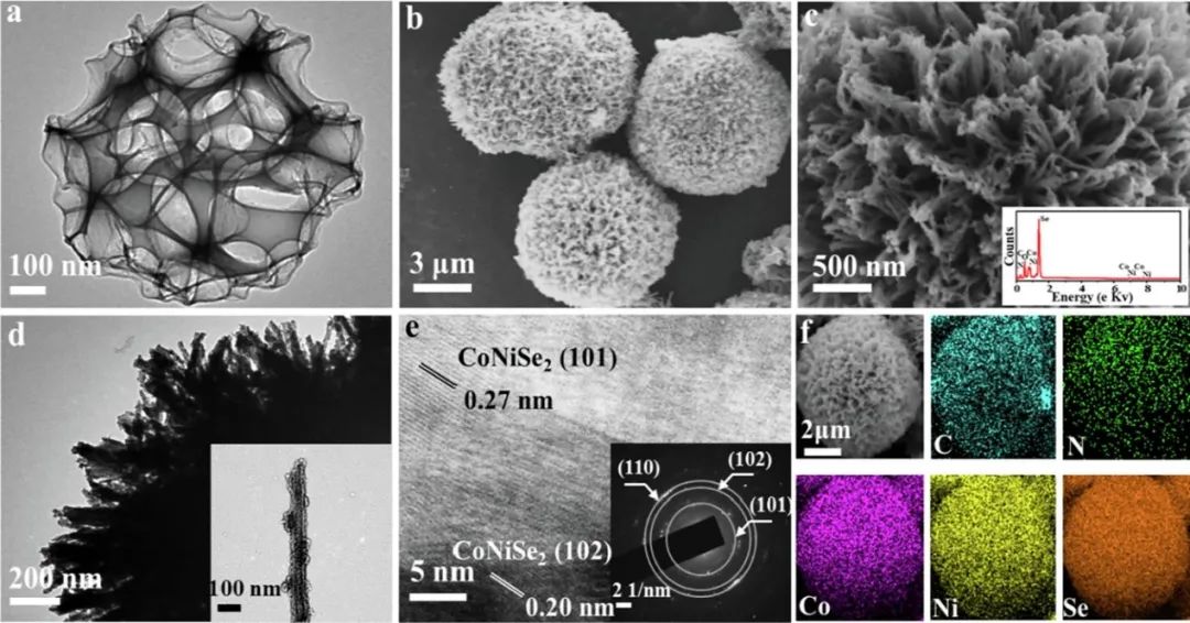 同濟(jì)溫鳴CEJ：集成CoNiSe2納米棒陣列的N摻雜海綿狀碳球上用于高效電催化析氫反應(yīng)