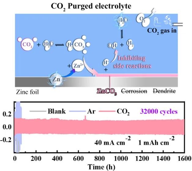 ?張山青/鐘育霖ACS Nano: 簡(jiǎn)單添加CO2可誘導(dǎo)界面層實(shí)現(xiàn)超穩(wěn)定鋅負(fù)極！