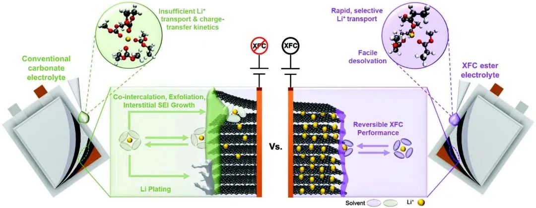 AEM：合理設(shè)計(jì)電解液減輕快充鋰離子電池中的石墨剝落和析鋰