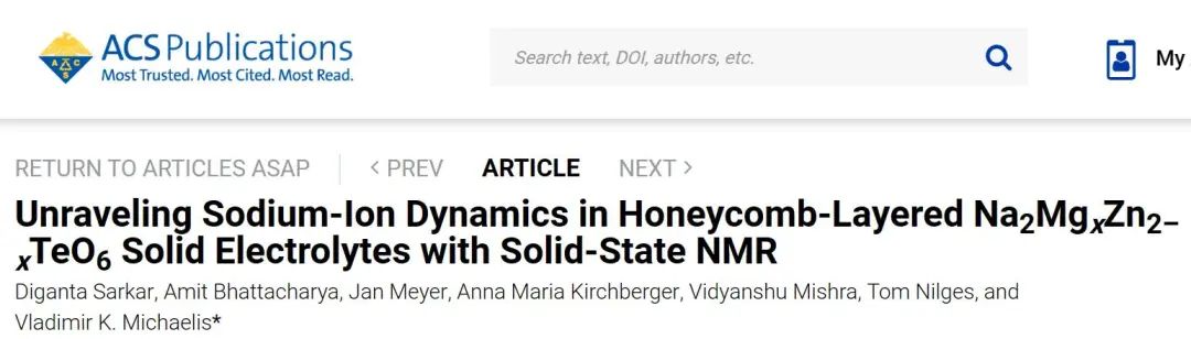 JACS：固體核磁共振揭示蜂窩狀Na2MgxZn2-xTeO6固體電解質(zhì)中的鈉離子動力學(xué)