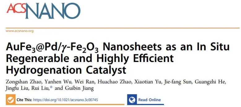 劉睿ACS Nano：AuFe3@Pd/γ-Fe2O3上Pd可原位再生，高效催化有機(jī)污染物加氫脫鹵