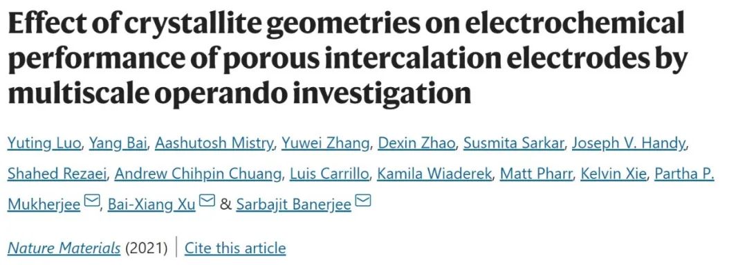 Nat. Mater.：微晶幾何形狀對(duì)多孔插層電極電化學(xué)性能的影響