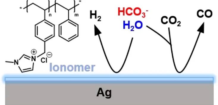 鮑哲南等JACS：咪唑離聚物修飾Ag催化劑表面以調(diào)控電化學(xué)CO2還原中的析氫速率