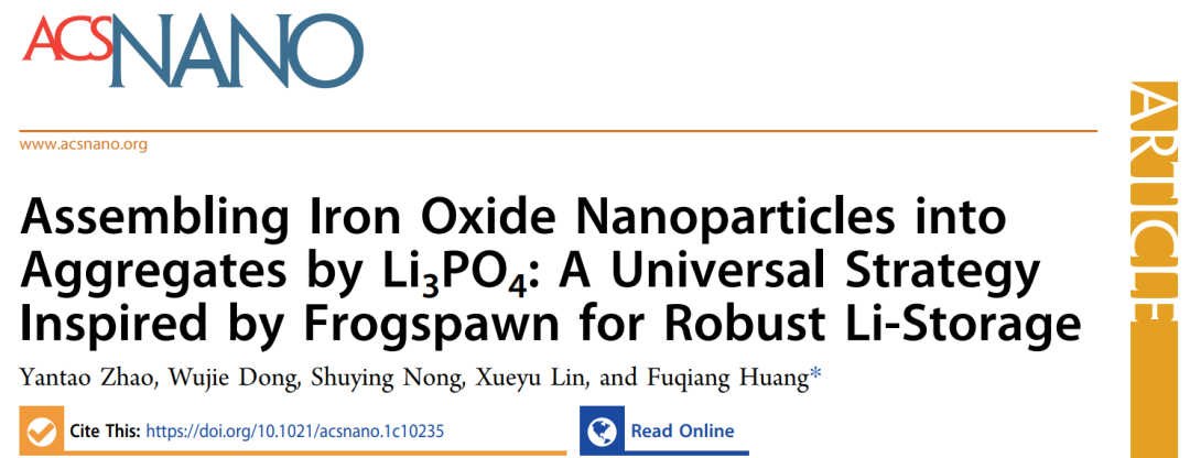 北大黃富強教授ACS Nano: 受蛙卵啟發(fā)的用于穩(wěn)健鋰存儲的通用策略