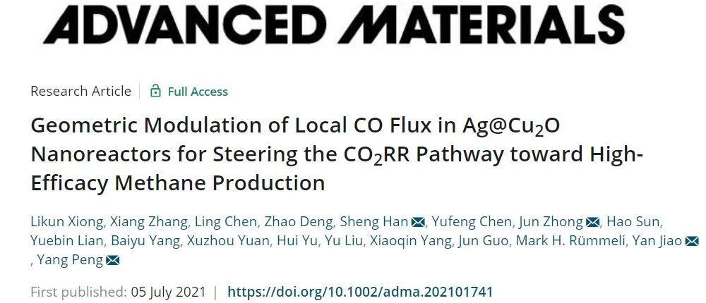 催化日報：AM/AFM/Small/ACS Nano/Chem. Eng. J.等最新催化成果