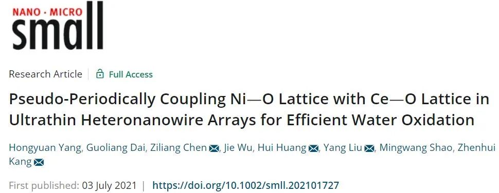 催化日報：AM/AFM/Small/ACS Nano/Chem. Eng. J.等最新催化成果