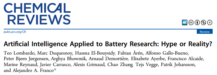IF=60.622，Chem. Rev.：人工智能應(yīng)用于電池研究：炒作還是現(xiàn)實(shí)？