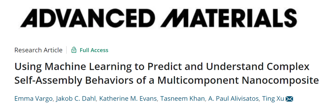 徐婷教授AM: 機(jī)器學(xué)習(xí)預(yù)測(cè)多組分納米復(fù)合材料的自組裝
