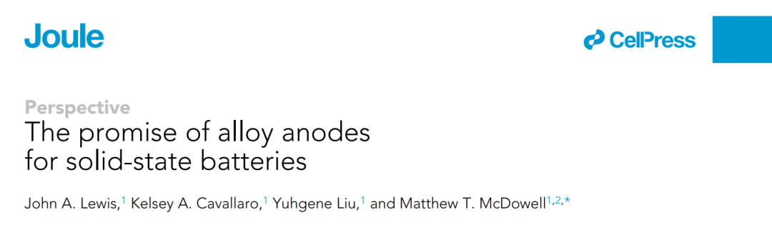 最新Joule綜述: 固態(tài)電池合金負(fù)極！