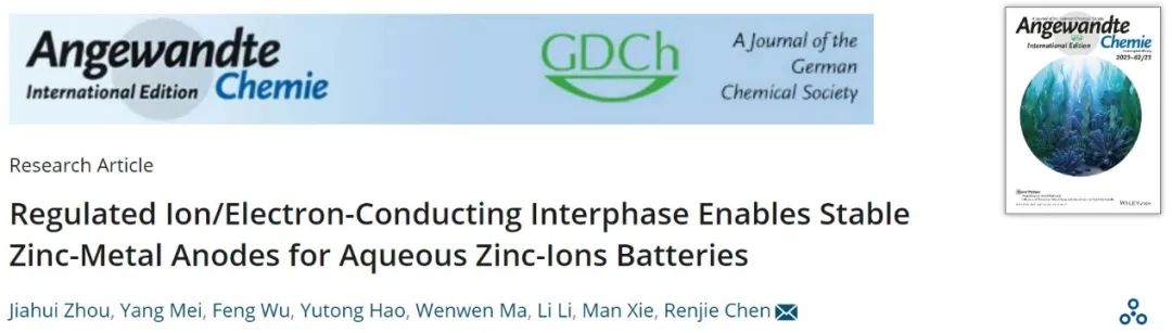 陳人杰團(tuán)隊(duì)Angew.：構(gòu)建人工離子/電子傳導(dǎo)相，穩(wěn)定鋅金屬負(fù)極！