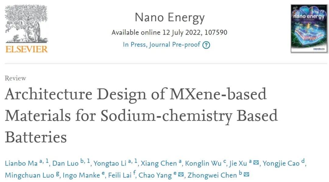 陳忠偉院士/徐杰：最新Nano Energy！