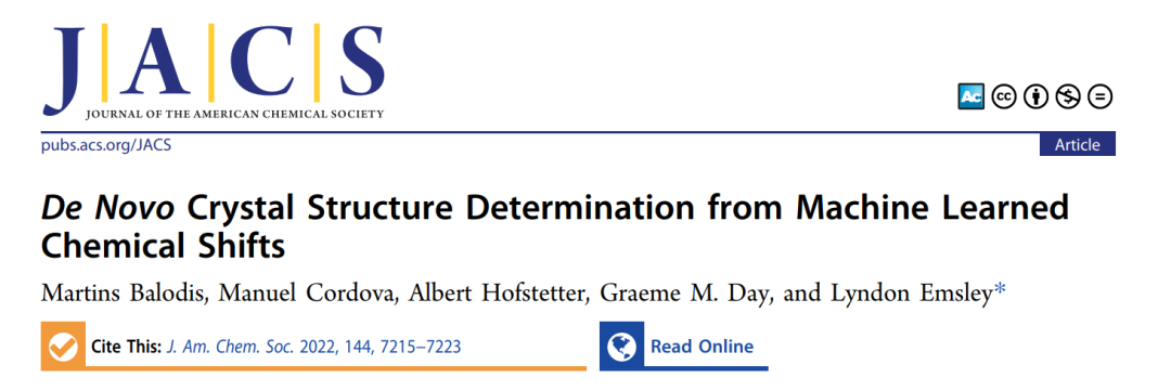 洛桑聯(lián)邦理工JACS: 基于機(jī)器學(xué)習(xí)預(yù)測化學(xué)位移從頭確定晶體結(jié)構(gòu)