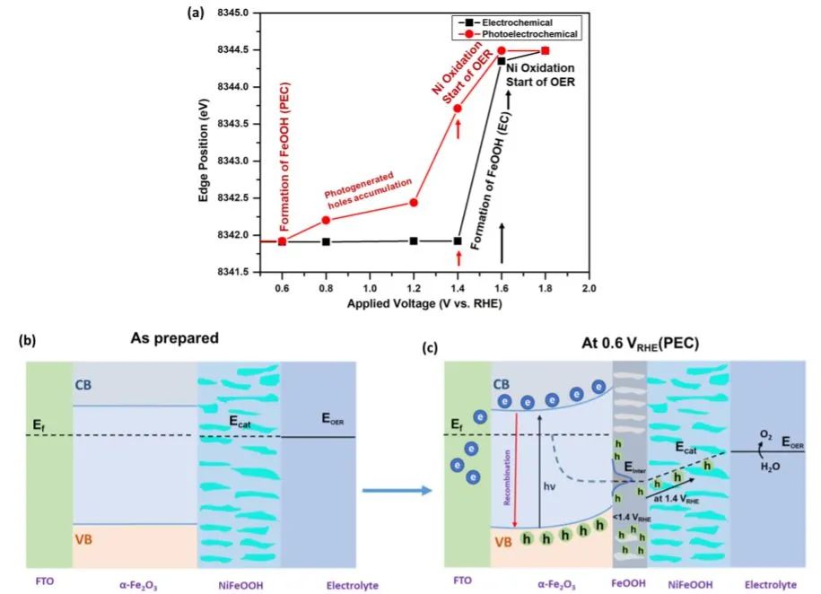 ACS Catalysis：光電化學水分解過程中α-Fe2O3/Ni(Fe)OOH界面處自發(fā)形成的FeOOH