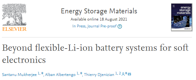 法國圣太田國立高等礦業(yè)學校EnSM綜述: 柔性鋰離子電池以外的可穿戴系統(tǒng)