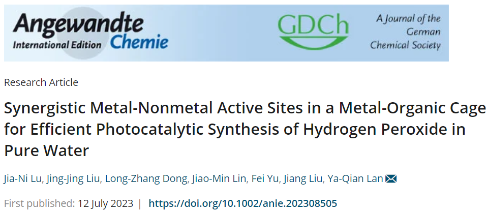 蘭亞乾/劉江Angew.：純水中Co14(L-CH3)24高效光催化合成H2O2