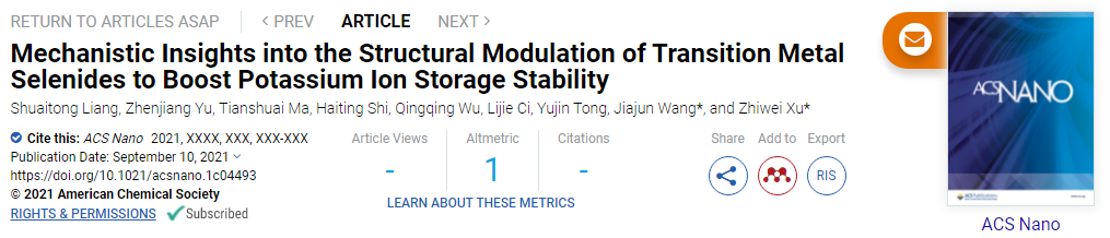 徐志偉/王家鈞ACS Nano：過(guò)渡金屬硒化物結(jié)構(gòu)調(diào)控提高儲(chǔ)鉀穩(wěn)定性的機(jī)理研究