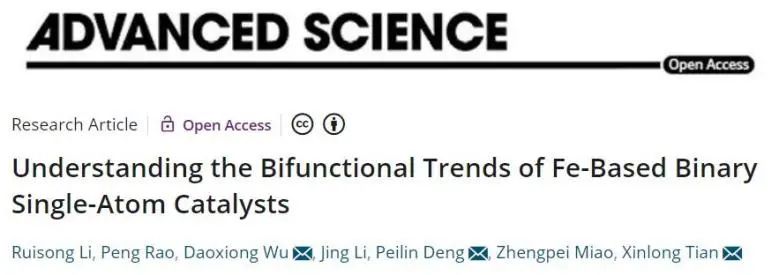 Adv. Sci.：理論計算+實驗！揭示雙功能Fe基BSAC中Fe與過渡金屬協(xié)同效應的差異