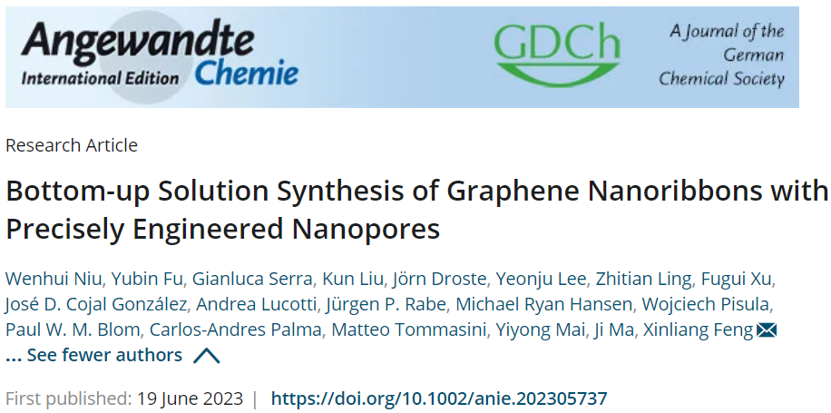 馮新亮/麥亦勇等Angew.：精細工程納米孔自下而上溶液合成GNRs