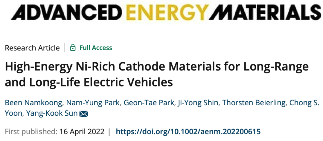Yang-Kook Sun教授AEM：高SOC下的高鎳陰極失效機制