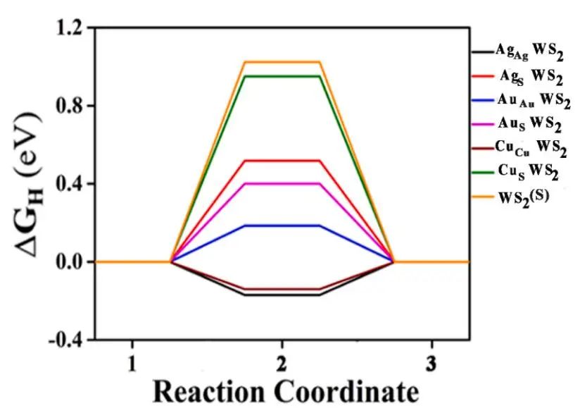 純計(jì)算Comp. Mater. Sci.：銅系金屬摻雜1T'WS2作為ORR和HER的高效雙功能電催化劑