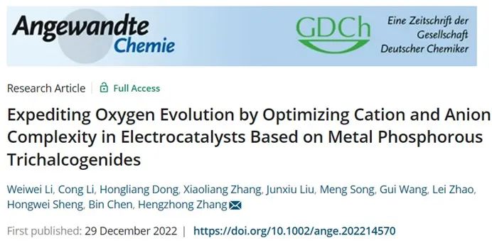 Angew.：優(yōu)化基于金屬磷硫/硒化物電催化劑中的陽(yáng)離子和陰離子復(fù)雜性加速氧氣析出