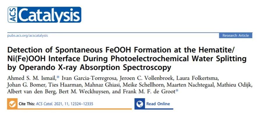 ACS Catalysis：光電化學水分解過程中α-Fe2O3/Ni(Fe)OOH界面處自發(fā)形成的FeOOH