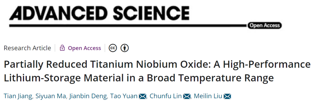 劉美林/林春富/袁濤Adv. Sci.: 一種在廣泛溫度范圍內(nèi)的高性能鋰存儲(chǔ)材料