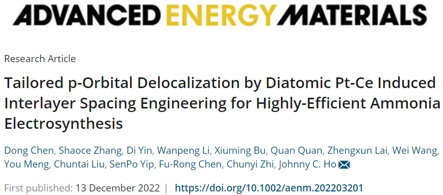 ?港城大AEM：雙原子Pt-Ce誘導(dǎo)的高效電合成氨