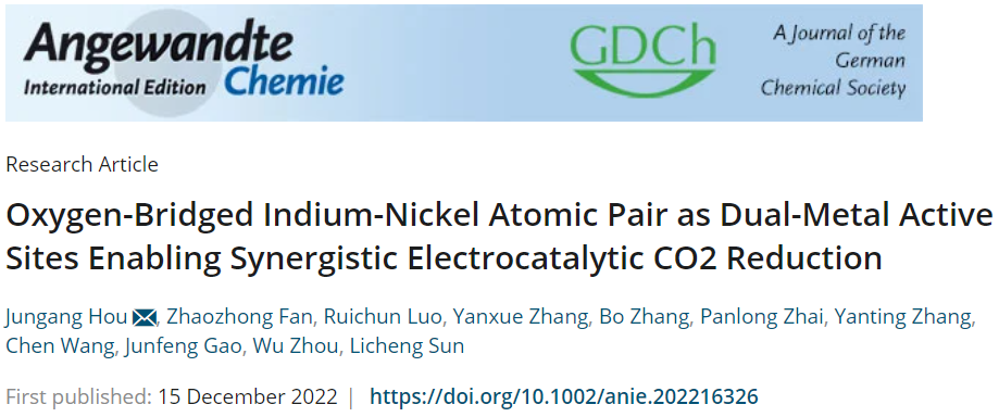 侯軍剛教授Angew.：InNi DS/NC協(xié)同電催化CO2還原