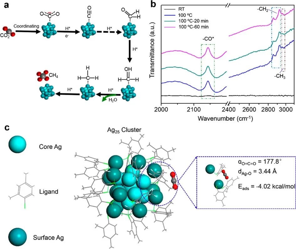 南大Nano Lett.：近100%選擇性！Ag25簇合物上的CO2光催化加氫制CH4