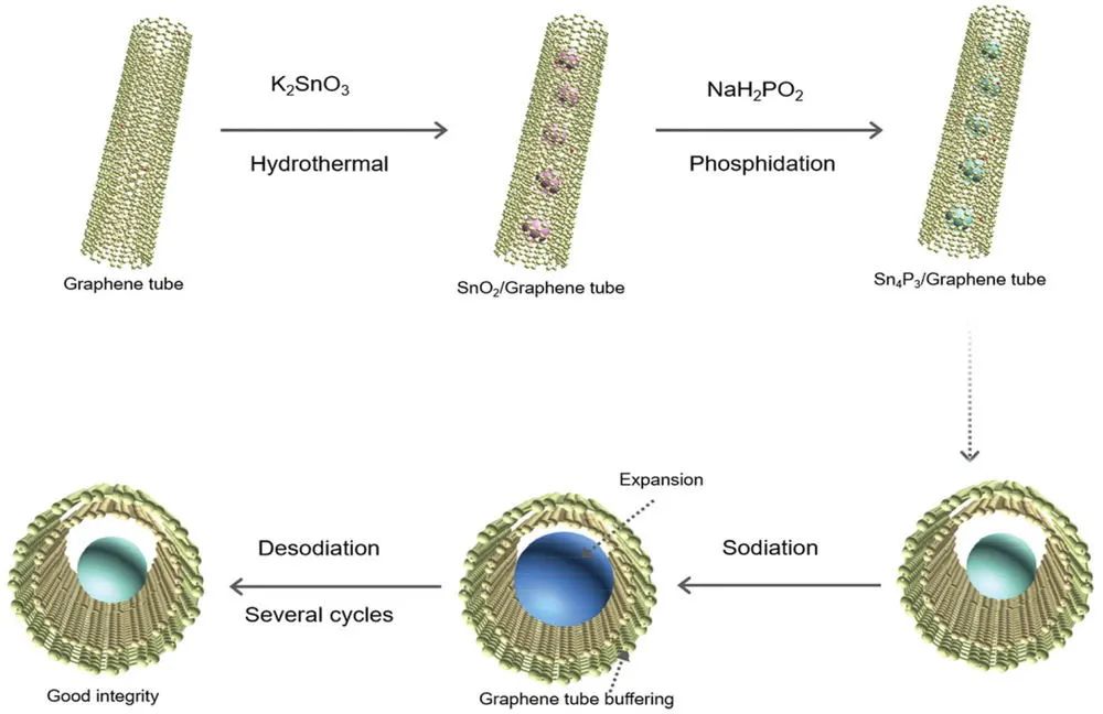 加大/華理AEM: 基于封裝在兩親石墨烯管的Sn4P3的新型鈉電負(fù)極