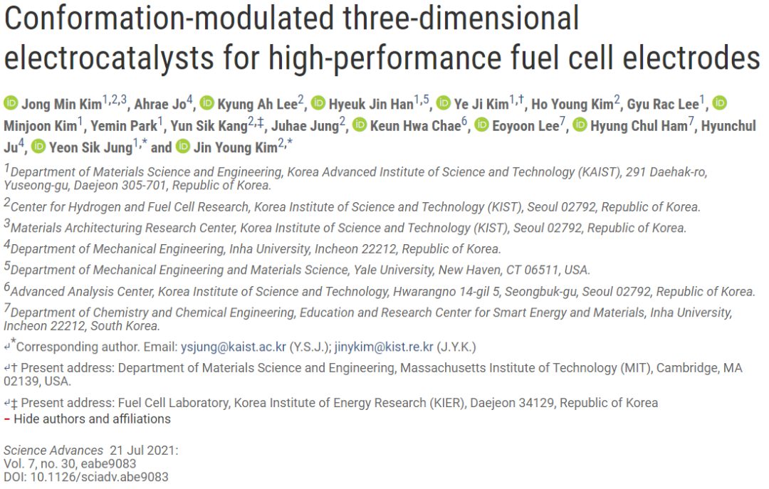 Science Advances：結(jié)構(gòu)調(diào)制的3D電催化劑用于高性能燃料電池電極