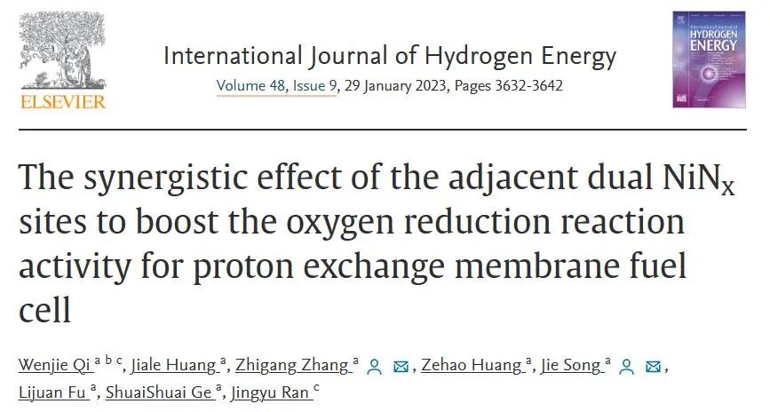 【純計算】Int. J. Hydrogen Energy：相鄰雙NiNx位點(diǎn)對提高燃料電池質(zhì)子交換膜氧還原反應(yīng)活性的協(xié)同作用