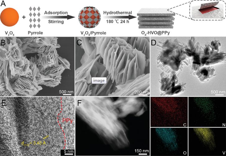 AFM：通過原位聚吡咯聚合制備氧缺陷VO2·xH2O納米片實現(xiàn)高性能水系鋅離子電池