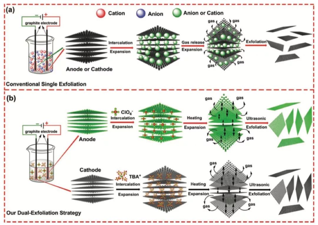西安交大徐友龍團(tuán)隊：陰陽極同時開工！電化學(xué)剝層法宏量制備優(yōu)質(zhì)石墨烯