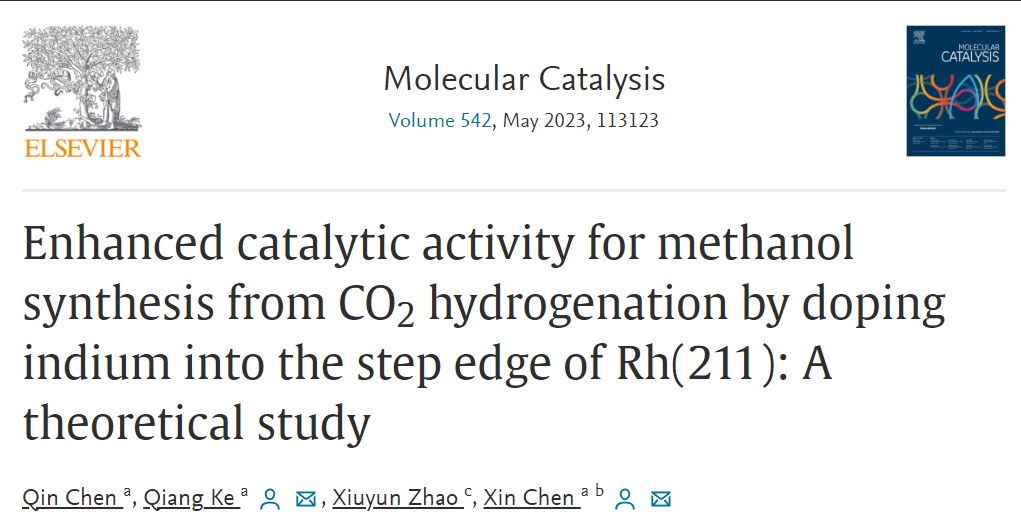 【MS論文精讀】Mol. Catal.：Rh（211）的臺階邊緣摻雜銦提高CO2加氫合成甲醇的催化活性