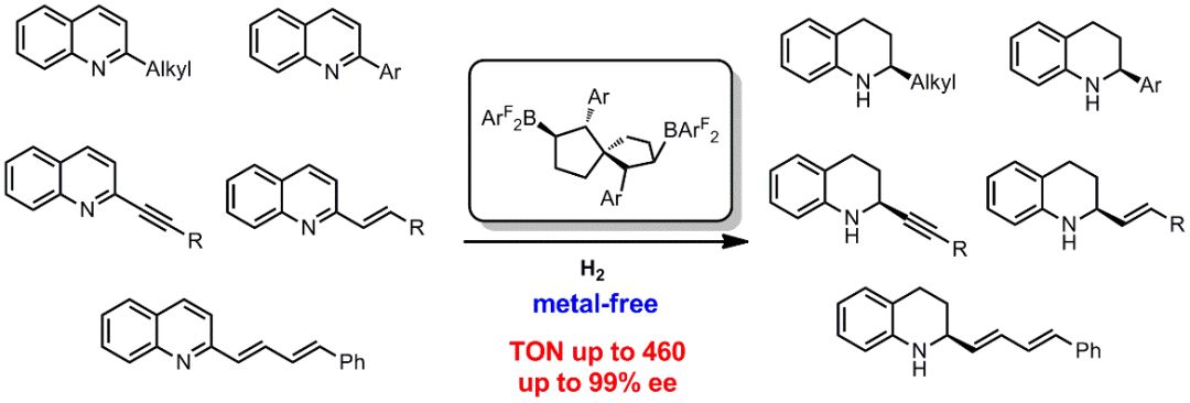 南開王曉晨Angew. 手性螺環(huán)雙環(huán)雙硼催化喹啉不對(duì)稱氫化反應(yīng)