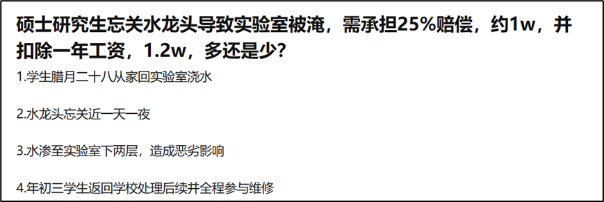 吵翻了！因忘關(guān)水龍頭淹了兩層實驗室，研究生對要求賠償 1 萬表示不滿…