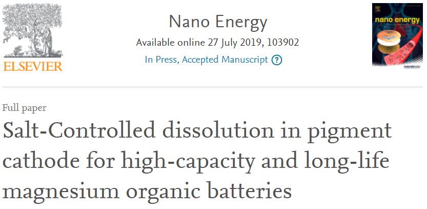 武漢理工麥立強(qiáng)&安琴友Nano Energy 鹽控溶解策略提升鎂有機(jī)電池長(zhǎng)循環(huán)穩(wěn)定性