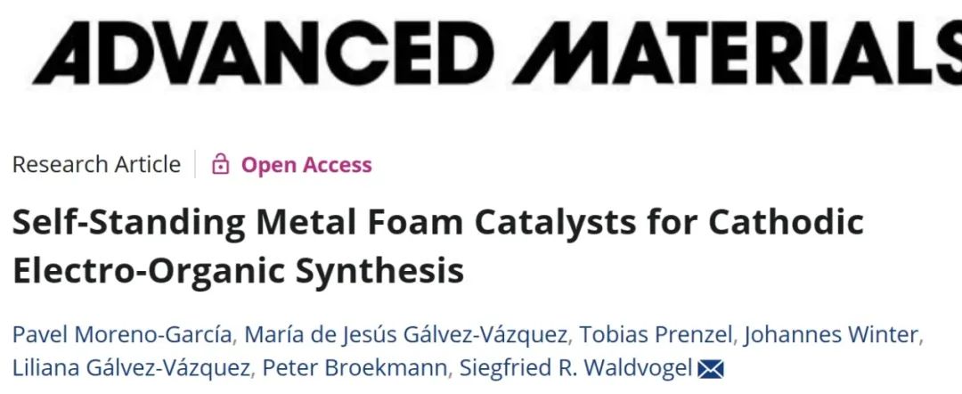 ?AM: 用于正極有機(jī)電合成的自支撐金屬泡沫催化劑