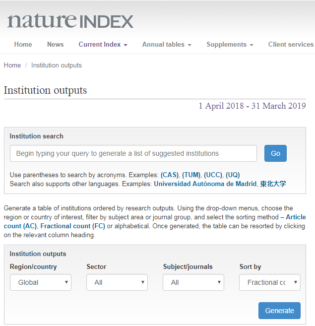 重磅！Nature指數(shù)公布，最新全球?qū)W術(shù)排名速看！