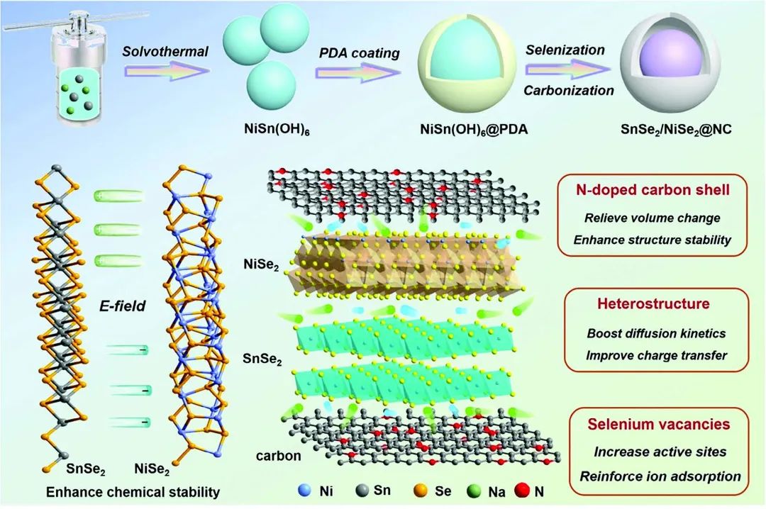 徐立強/周國偉/何妍妍AEM：核殼異質(zhì)結(jié)構(gòu)協(xié)同硒空位工程實現(xiàn)超穩(wěn)定儲鈉