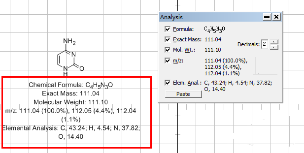 【小技巧】ChemDraw如何查看化合物質(zhì)譜、分子式、元素分析以及分子量