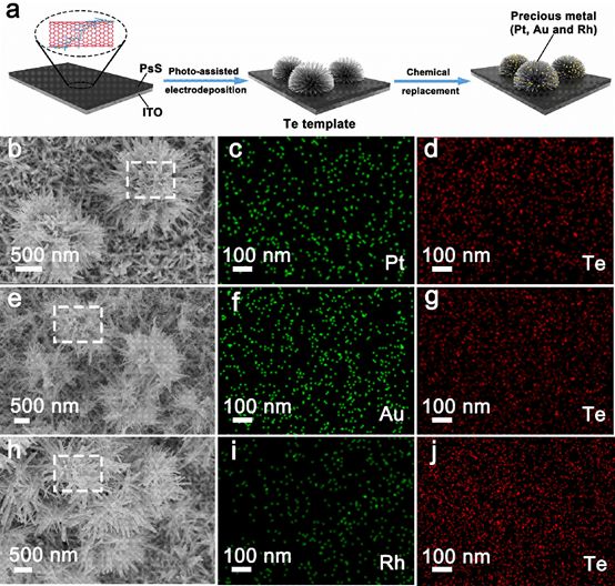 【催化】光輔助電沉積海膽狀Te模板實(shí)現(xiàn)高效貴金屬析氫