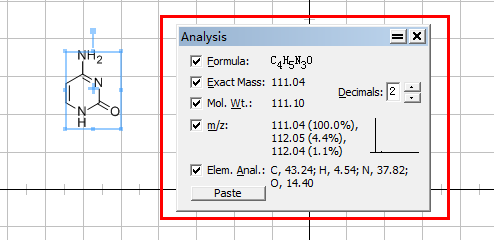 【小技巧】ChemDraw如何查看化合物質(zhì)譜、分子式、元素分析以及分子量