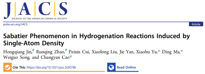 曹昌燕/馬丁/于小虎JACS：加氫反應(yīng)中單原子密度誘導(dǎo)的Sabatier現(xiàn)象