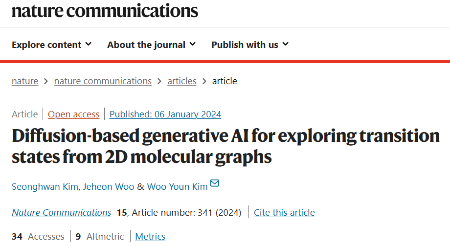 優(yōu)于3D模型，成功率達(dá)90.6%，基于擴(kuò)散的生成式AI從2D分子圖探索過渡態(tài)